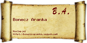 Bonecz Aranka névjegykártya